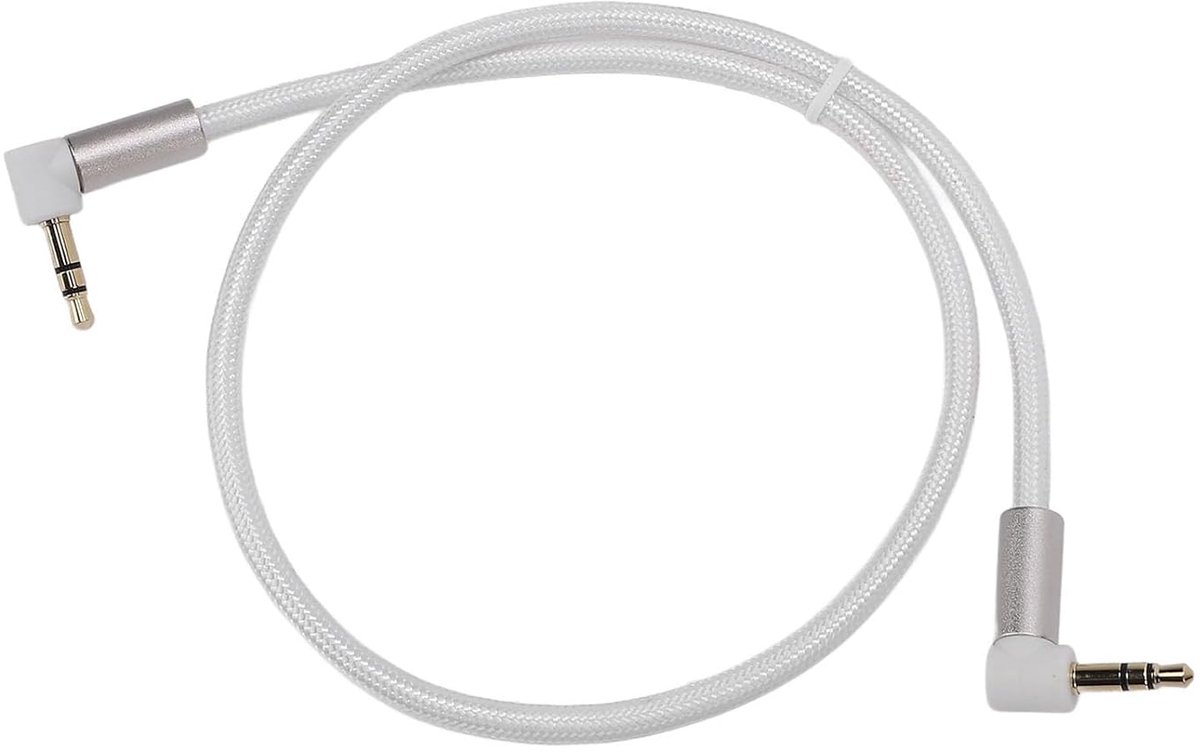 35 Mm Geluidskabel - Stereo Overdracht - Autoradio Muziek - Haakse Connector Nylon - 15 Meter