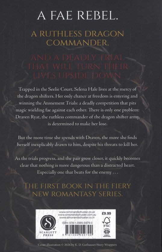 Boekomslag met tekst A FAE REBEL. A RUTHLESS DRAGON COMMANDER.