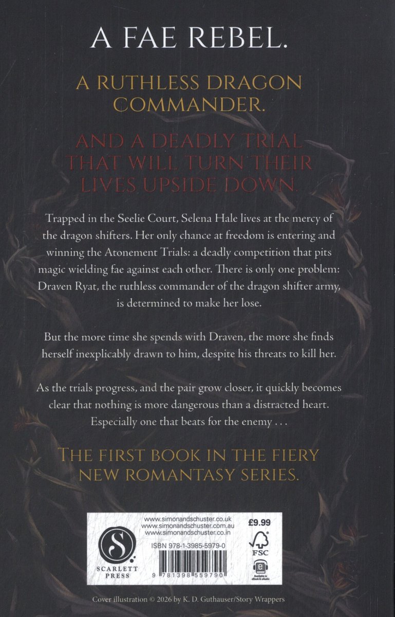 Boekomslag met tekst A FAE REBEL. A RUTHLESS DRAGON COMMANDER.