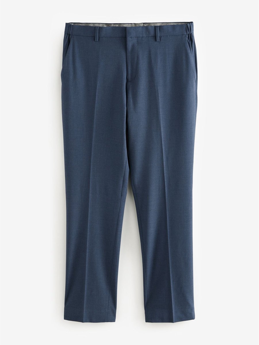 Next - Heren - Motionflex stretch broek met elastische taille, nauwsluitende pasvorm - Blauw