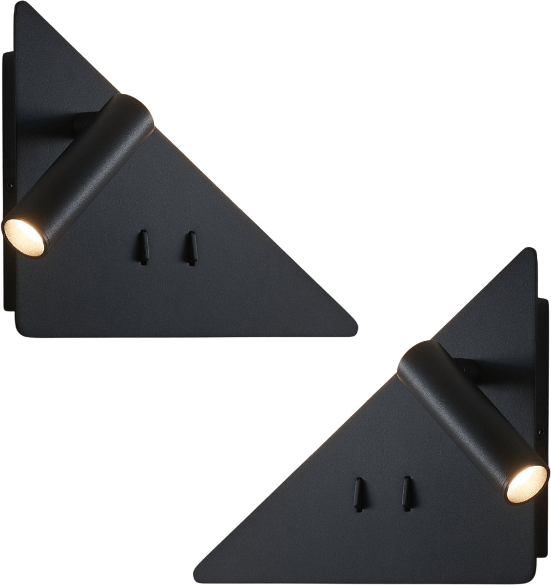Kosilum - Elaris - Wandlamp - Zwart - Metaal, acryl en aluminium