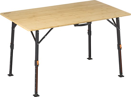 Campout Campingtafel - 120 x 70 x 70 cm - Inklapbare Tuintafel - Opvouwbare Camping Tafel - Vouwtafel - Klaptafel - Hoogte Verstelbaar - Inclusief Draagtas - Bamboe