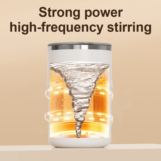 Automatische Roerbeker - Zelfroerende Koffiebeker - Magnetisch Elektrisch - 380mL - Wit - 6500 RPM - 200mAh - Koffie - Sojamelk - Smoothie — afbeelding 3