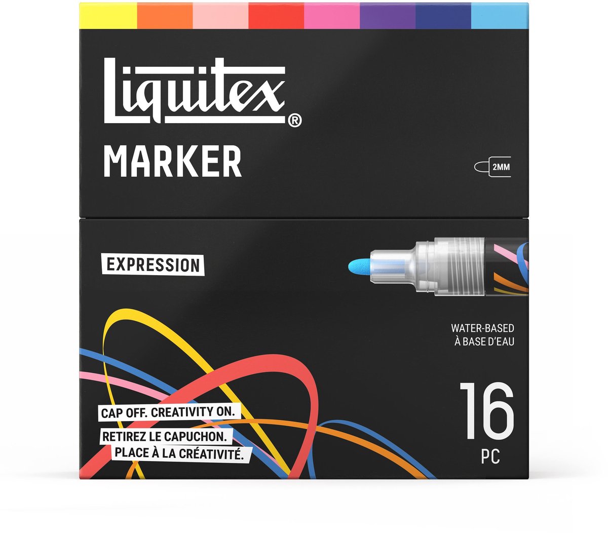 Liquitex 3699489 Acrylic Marker Set Expression – 16 stuks – 2mm – Hoogdekkende verfmarkers – Multi-surface