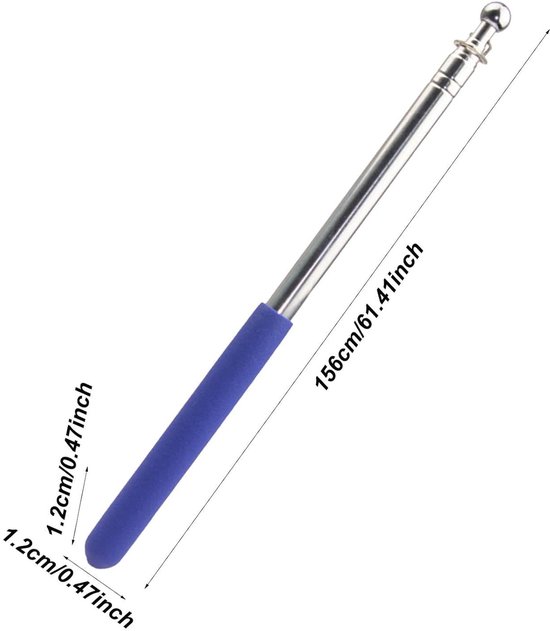 Telescoop Vlaggenstok - Draagbare Stok - Lesgeven Reizen - Lichtgewicht & Compact - 1.6 Meter - Zwart van Merkloos	 — afbeelding 3