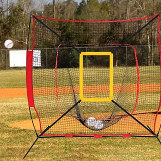 Honkbal werpschijf - Gooi trainer - Precisie oefenen - 4 verstelbare riemen - 60 x 41 cm - Geel van Merkloos — afbeelding 4