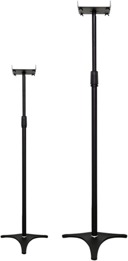 Luidsprekerbeugels zwart metalen vloerstandaard voor thuisbioscoop, stevige audio speakerstandaard, optimale geluidsplaatsing