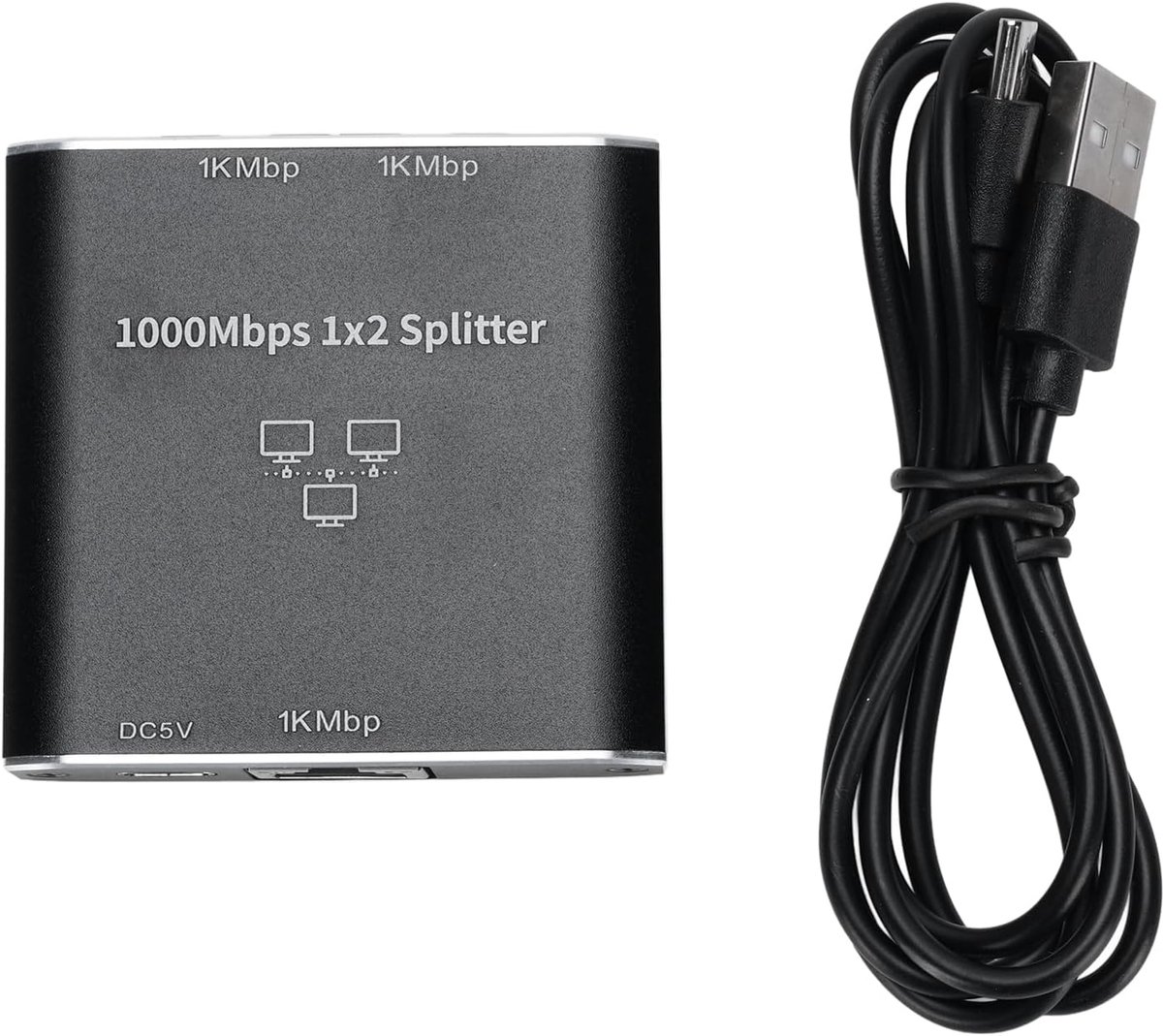Ethernet Splitter - Netwerk Adapter - Internet Delen - 1000 Mbps Snelheid - Compact Formaat - Zilver