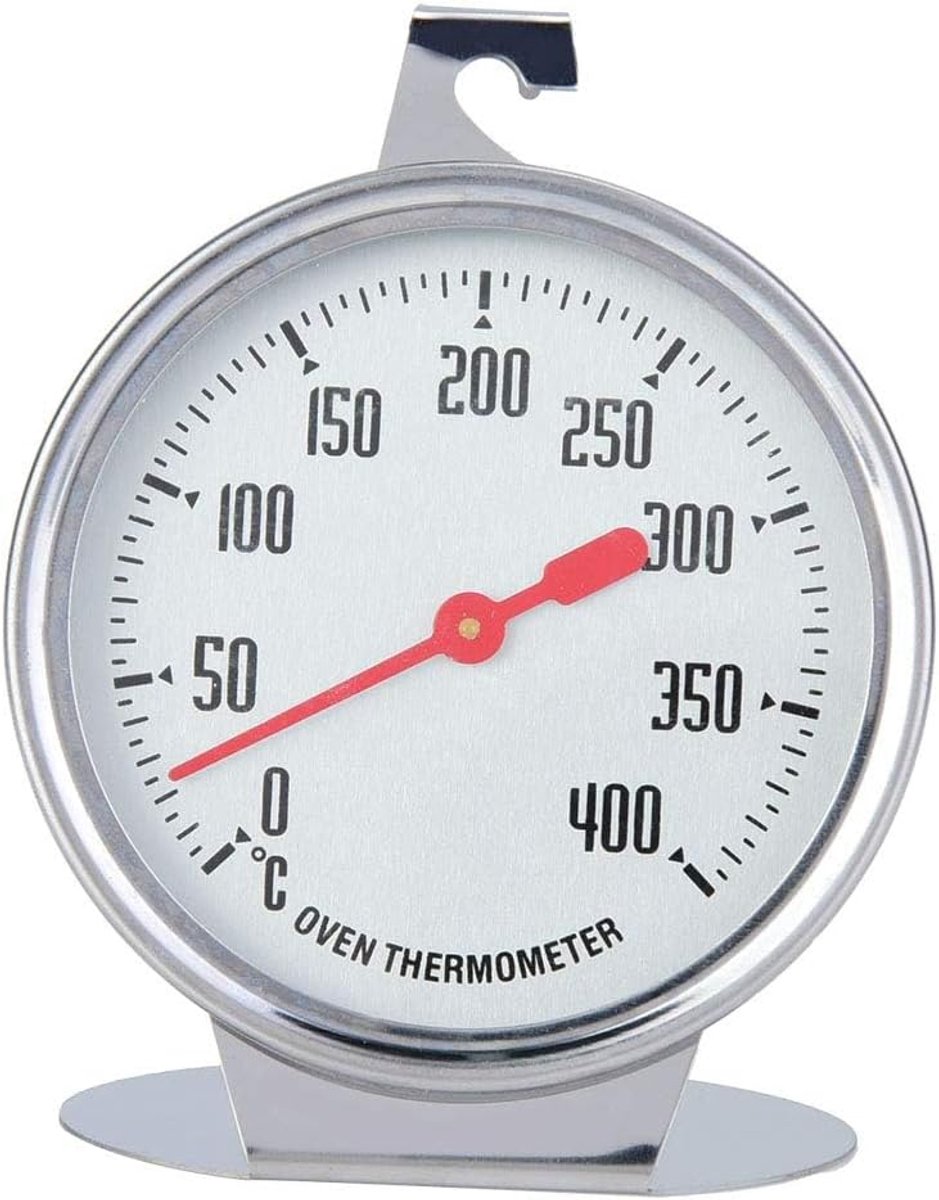 Oventhermometer Roestvrijstaal - Keukenthermometer Oven - Nauwkeurig Bakken - Grote Meter Realtime - Compact Delicaat - Zilverkleurig