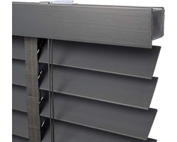 Houten Jaloezieën - Raambekleding - Privacy Creëren - Echt Hout - 110 x 250 cm - Antraciet
