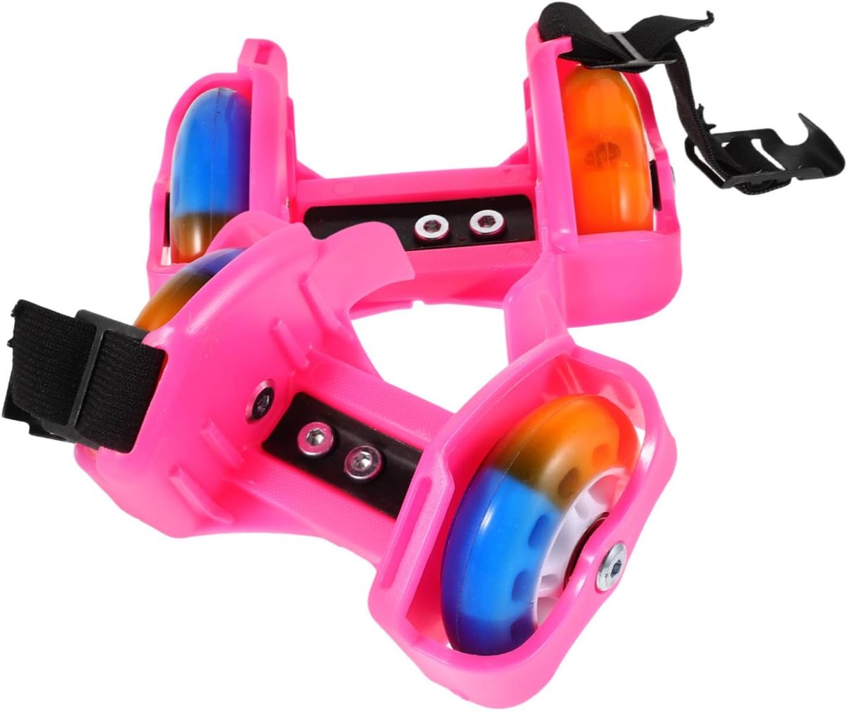 Rolschaatsen Paar Schoenen met wielen Buiten Sport Knipperende wielen 13.5 x 9 x 8 cm Rooskleurig