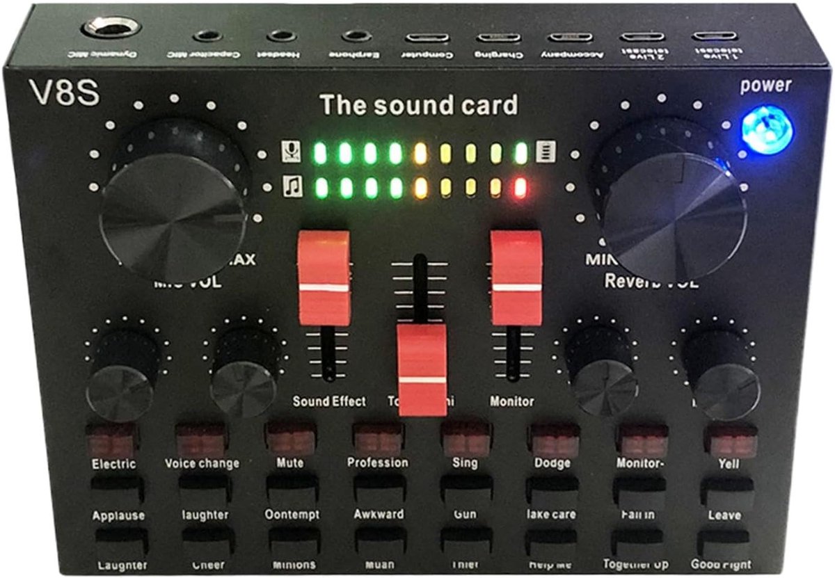 Geluidseffecten Board - Stemvervormer Controller - Live Optredens - Compact DJ Systeem - Zwart
