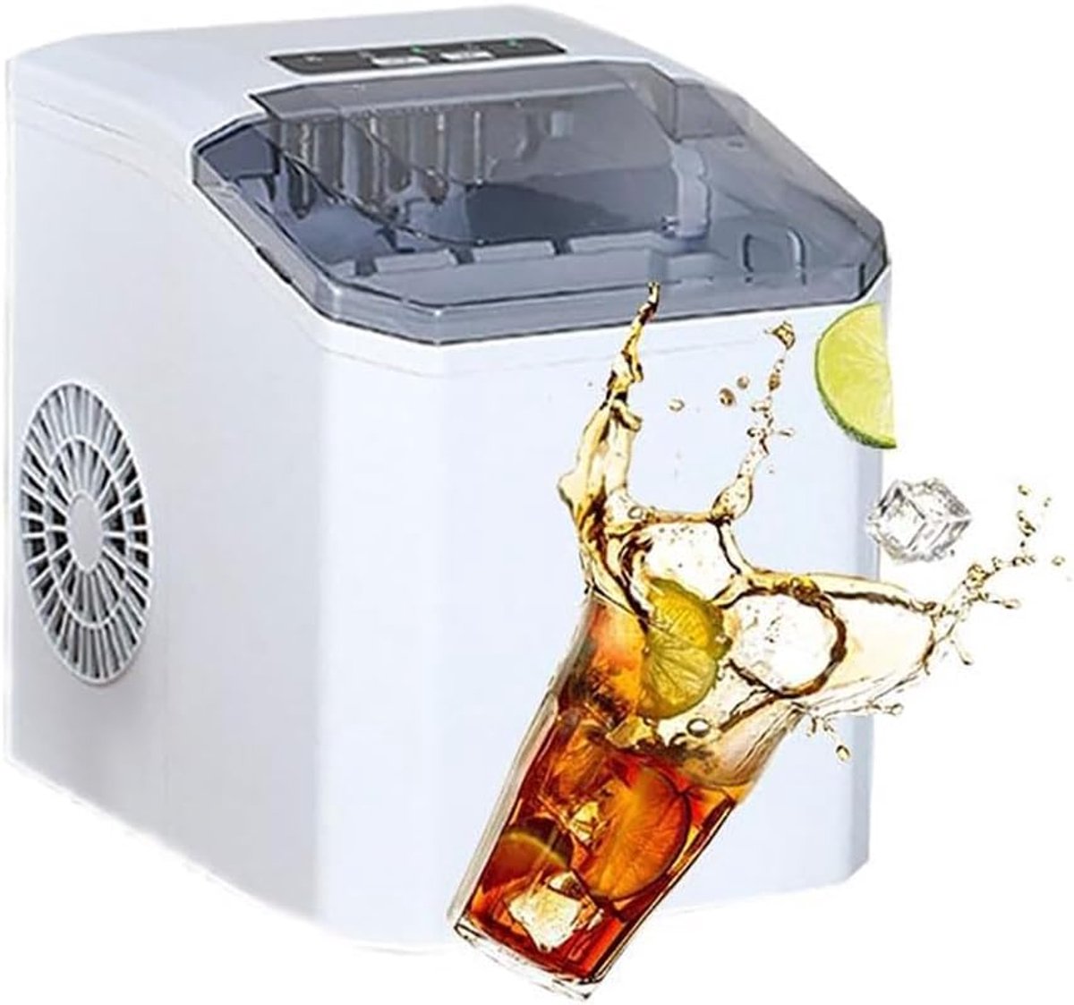 IJsblokjesmachine Aanrecht Draagbare IJsmaker Snelle IJsie Compact Ontwerp 29x28x22 cm Zilver
