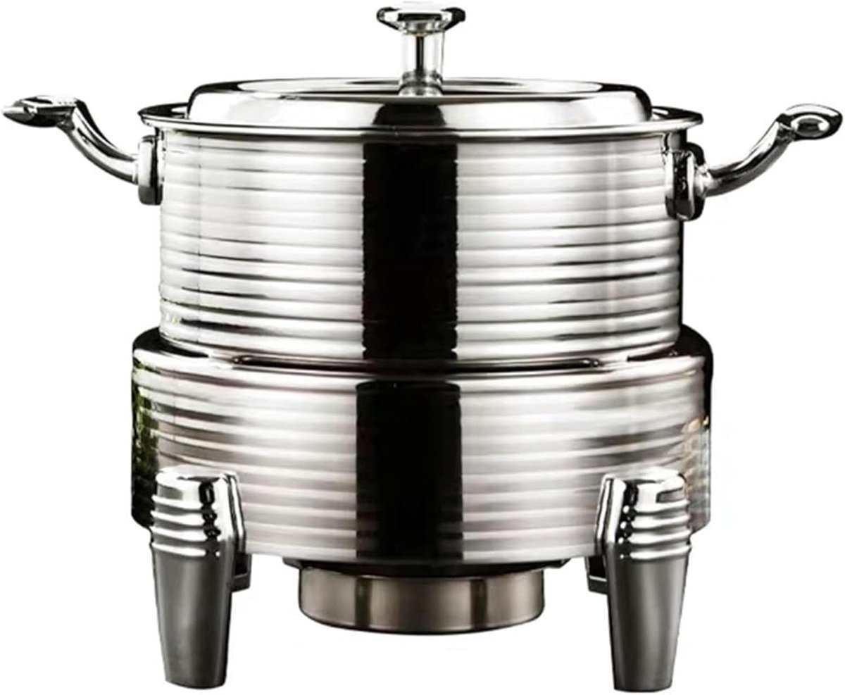 Buffet Warmhoudset - Catering Warmhoudpan - Feesten en Evenementen - Roestvrij Staal - 26 cm - Goud Zilver