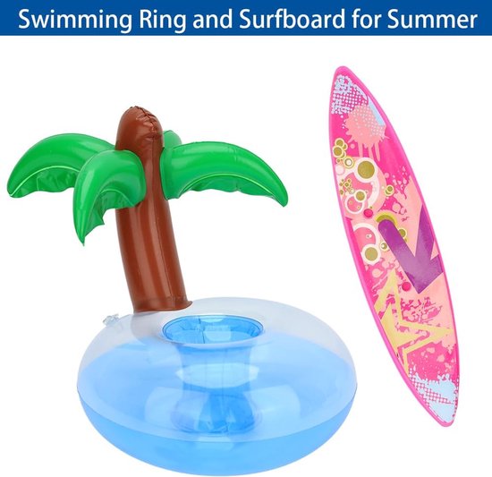 Poppenkleding Set - Poppenaccessoires - Zomerpret - 9 Delig - 18.5 x 17.6 x 4 cm van Merkloos — afbeelding 4