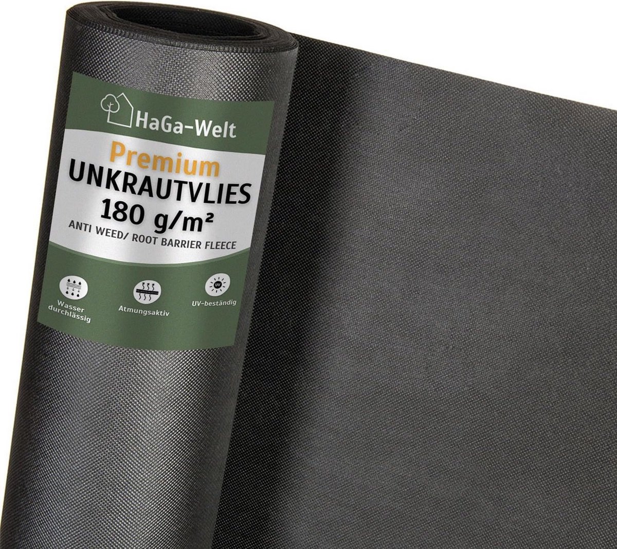 Worteldoek per meter - Onkruidbescherming tuinvlies - Biologische onkruidbestrijding - Scheurbestendig UV-gestabiliseerd - 1 x 1 meter 180 g/m² - Zwart