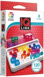 Doos van IQ Link, 1-persoons logische puzzelspel voor 8+, met spelonderdelen en boekje.