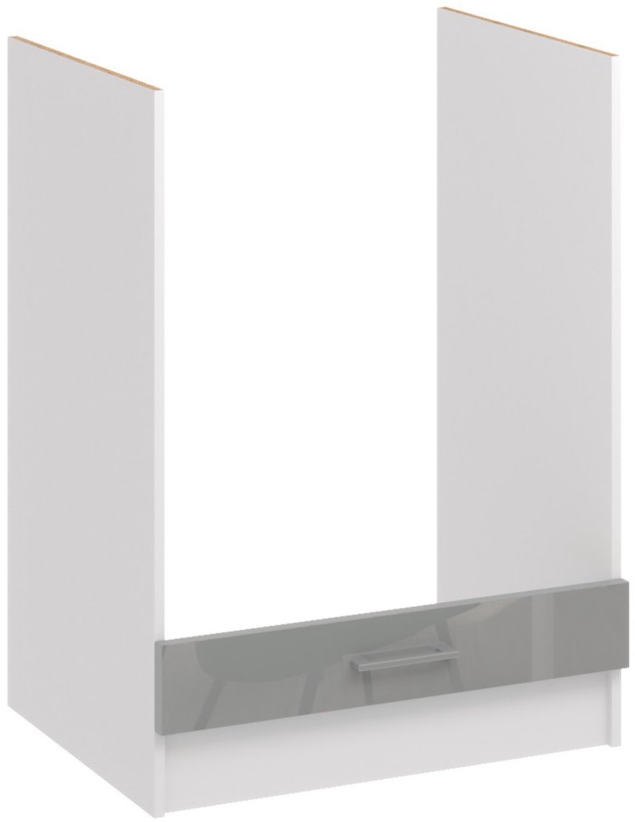 ROE Furniture Serie - Keukenkast - Compacte Ovenkast - Grijs - Glanzend