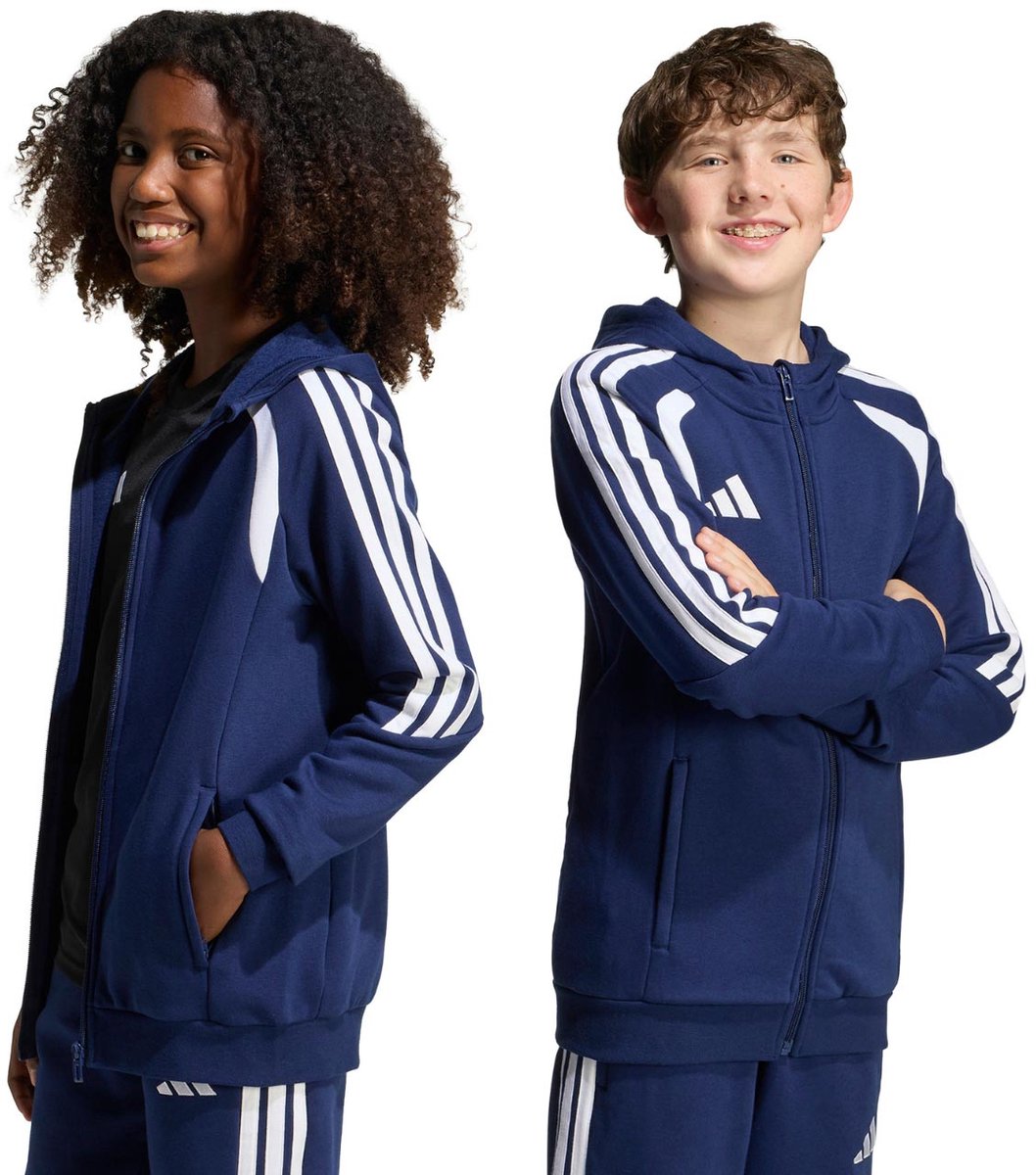 adidas Tiro 26 League Sweat Hoodie met Rits Kinderen Marineblauw - Maat 140cm