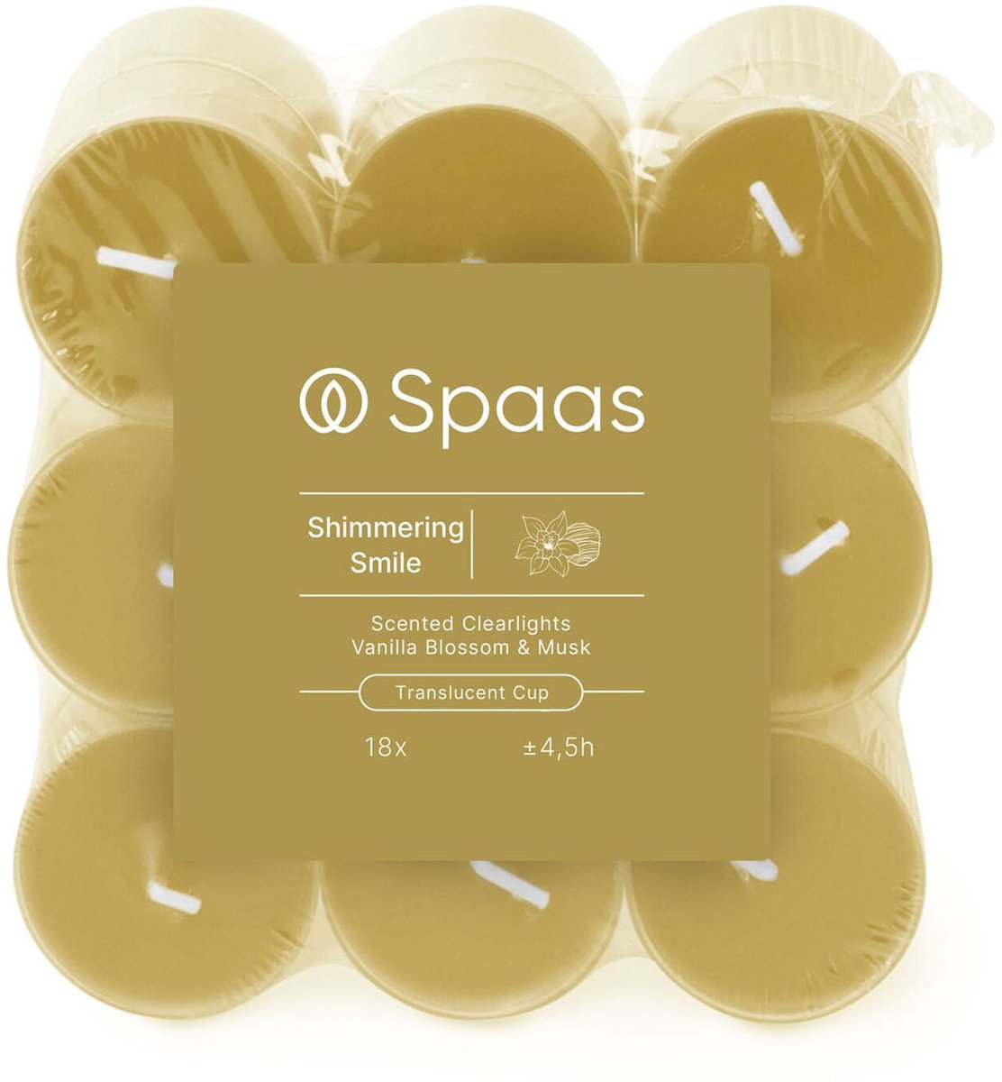 SPAAS Geurende Clearlights - Shimmering Smile – 4,5 uur brandtijd onbekend