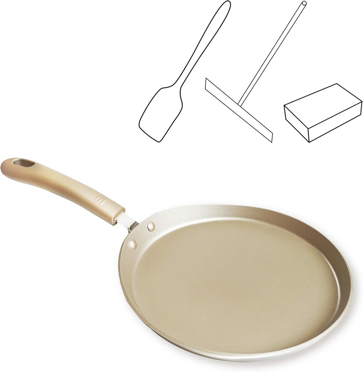 Pannenkoekenpan - Omelet Pan Koekenpan - Ontbijt Maken - Antiaanbaklaag - 20 cm - Zwart