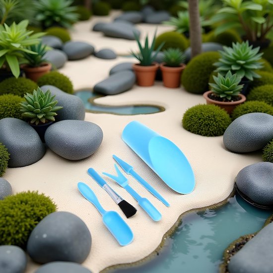 Mini Tuingereedschap Set - Planten Helper - Succulent Verzorging - Compact Ontwerp - 22.5cm Lengte - Blauw van MINI — afbeelding 3