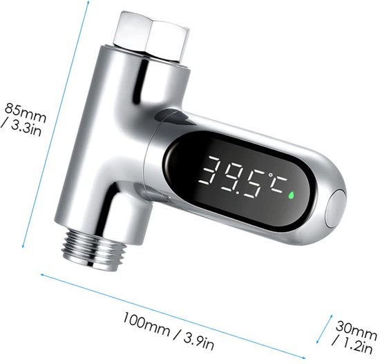 Waterthermometer Bad en Douche - Digitale Badthermometer - Watertemperatuurmeter - Zonder Batterij - Zilver — afbeelding 4