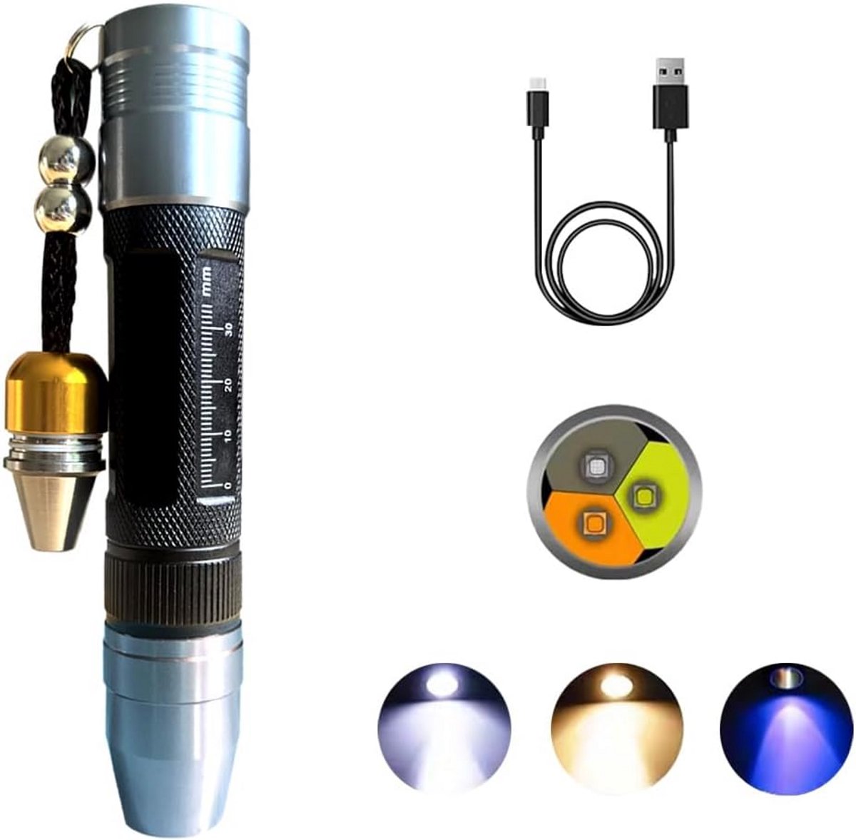 Oplaadbare LED Lamp - Sieraden Inspectie Lamp - Edelsteen Detectie - Drie Lichtbronnen - Compact Formaat - Groen