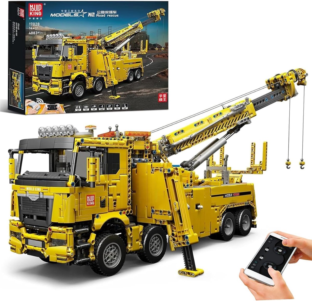 Gele Bouwsteen - Reddingsvoertuig Set - Dynamische Assemblage - 4883 Delige Constructie - 60 x 26 x 29 cm - Geel