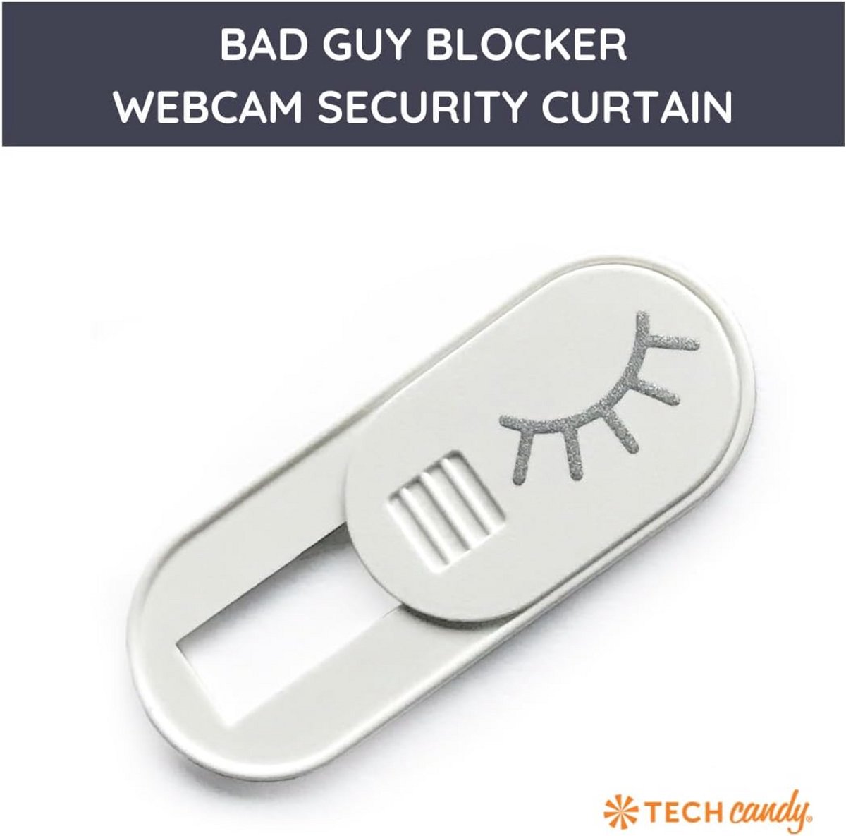 Webcam Cover - Camera Gordijn - Privacy Bescherming - Dun Ontwerp - Compact Formaat - Wit Zilver