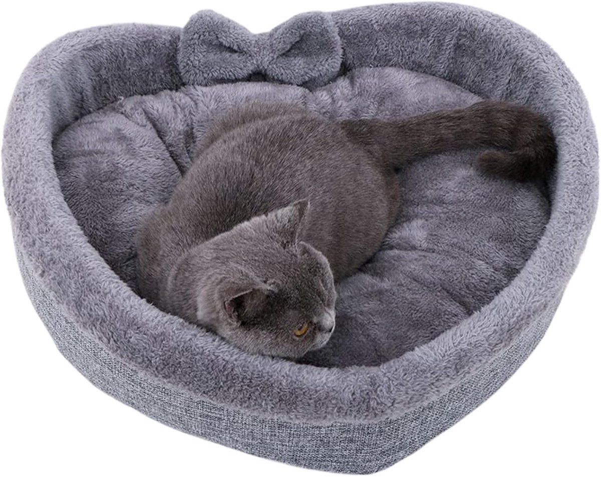 Huisdierbed Hartvorm - Dierenmand - Binnen en buiten - Wasbaar en comfortabel - Verkrijgbaar in M L XL - Grijs