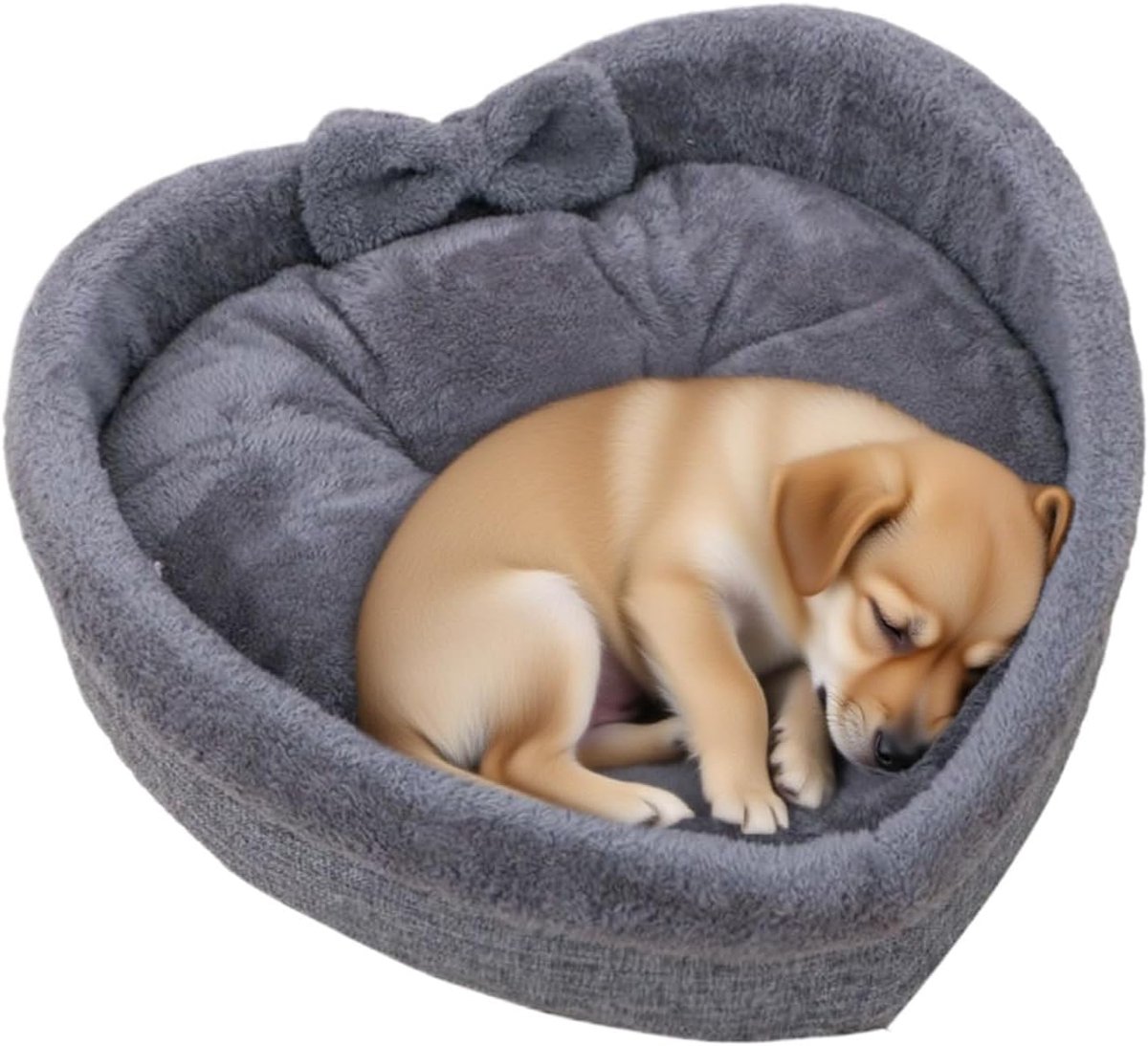 Huisdierbed Hartvorm - Dierenmand Kattenmand - Binnen Buiten - Wasbare Constructie - 42-55cm - Grijs