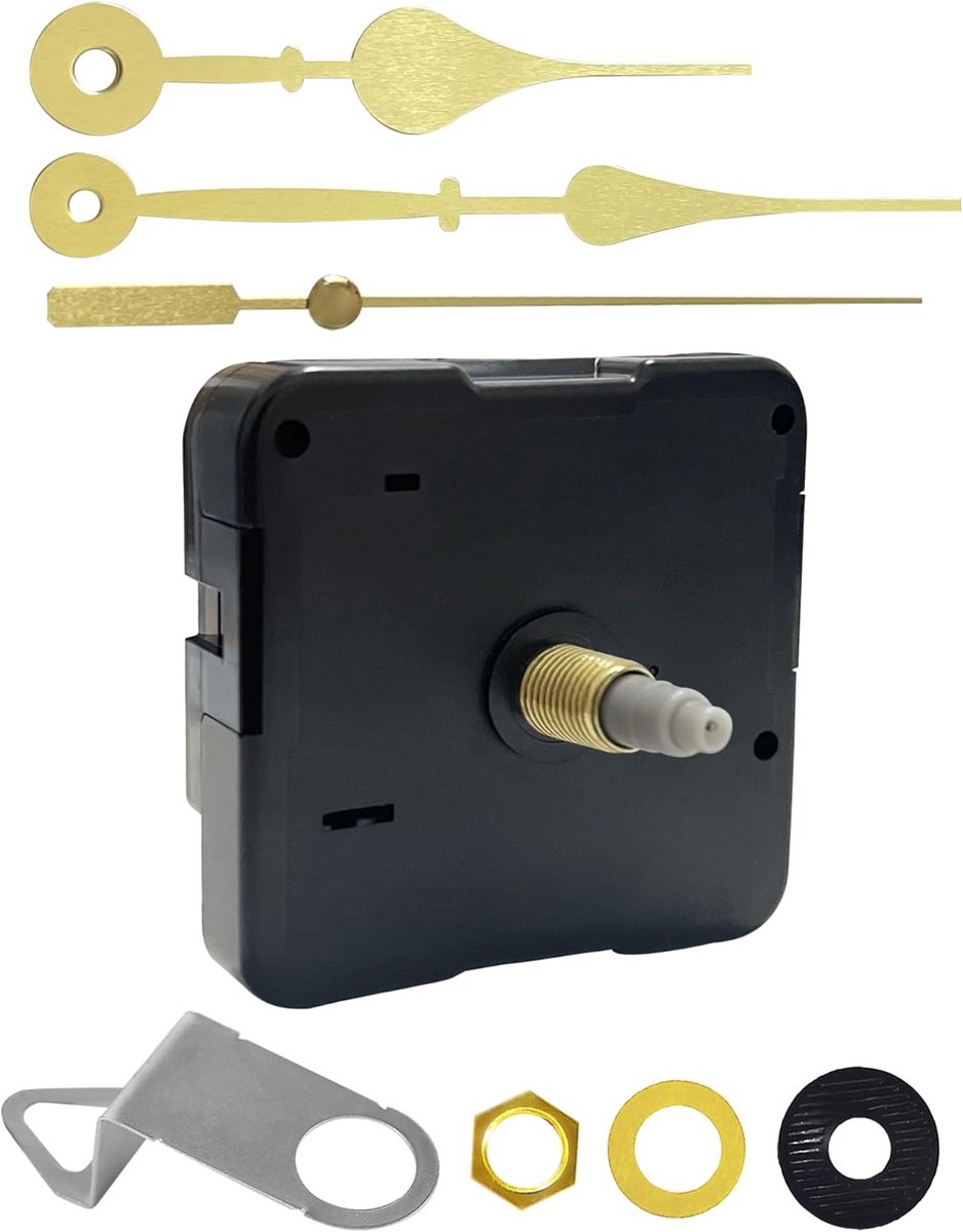 Klok Onderdelen - Uurwerk Set - Klok Repareren - Stil Sweep Mechanisme - 18mm Schacht - Goud