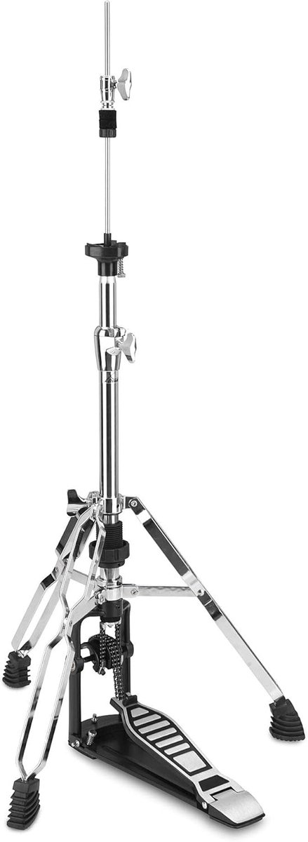 Hi-Hat Standaard - Bekkenstandaard - Drummen - Stabiele Bodemplaat - Dubbele Ketting - Zwart