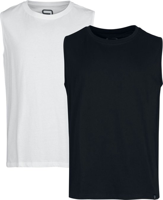 ROUGE DESIGN ROCK-ENGINEERED Set de 2 débardeurs noir et blanc Homme - L