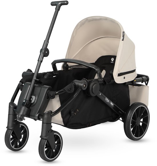 Qplay Go Cargo – Opvouwbare Kinderwagen & Bolderkar - Beige