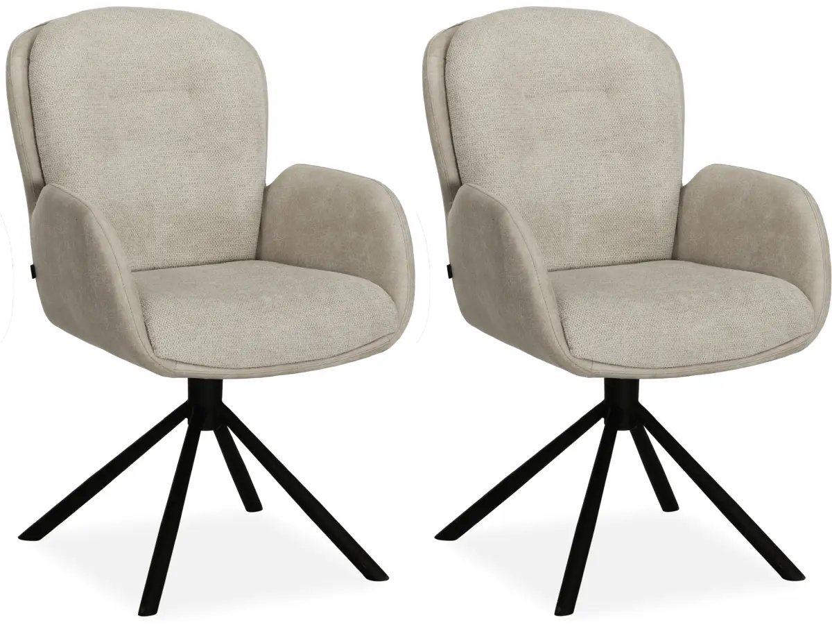 MX Sofa Eetkamerstoel Longford - Beige (set van 2 stoelen)