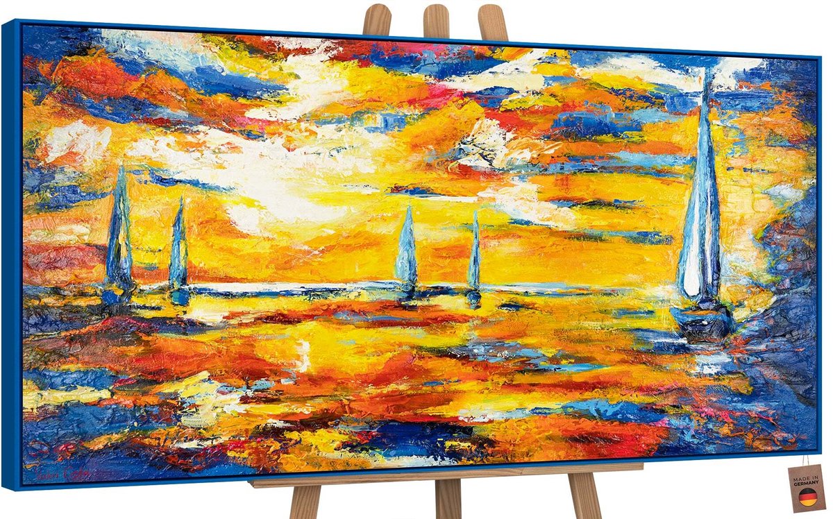 Canvas schilderij groot handgeschilderd zeespiegel maritiem mysterieus – YS-Art Gallery –