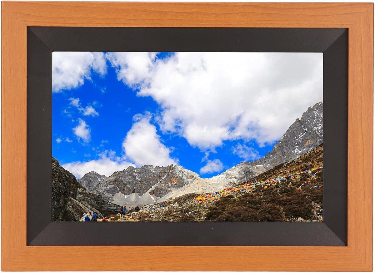 Digitale Fotolijst - HD WiFi Frame - Foto Video Delen - IPS Touchscreen - 101 Inch - Bruin