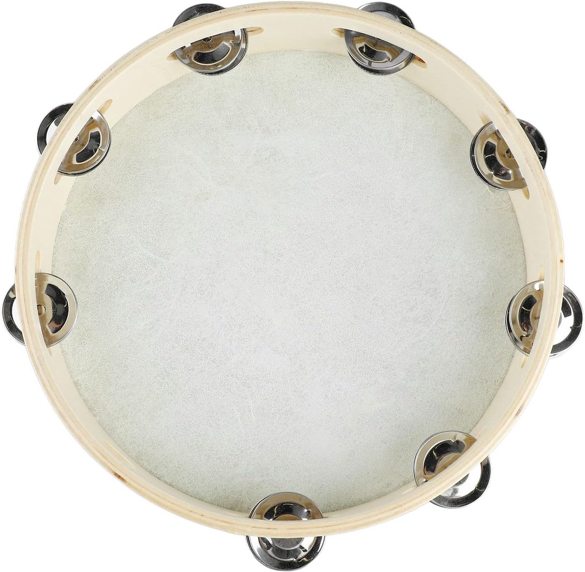 Houten Tamboerijn - Percussie Instrument - Muziek Feesten - Dubbele Rij Jingles - 10 Inch