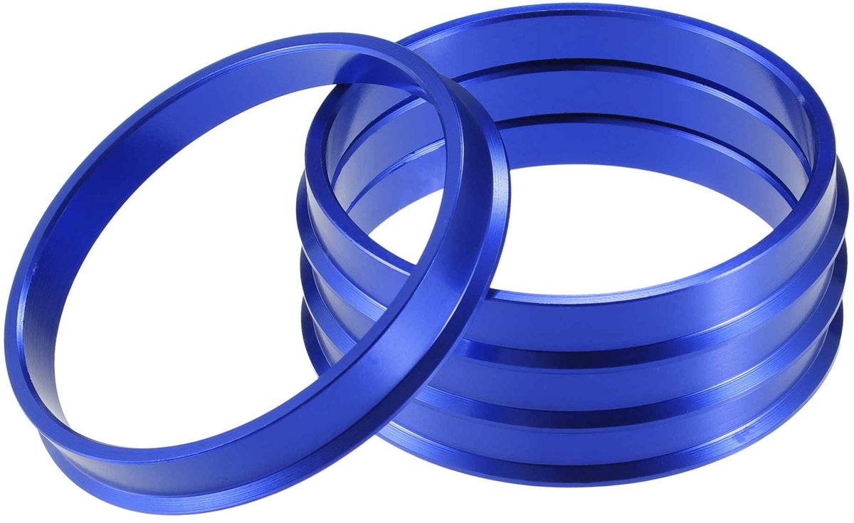Allecto - Centering Rings voor Auto Velgen - 73mm naar 66.6mm - Geschikt voor Aluminium Velgen - Blauw - Set van 4 - Perfecte pasvorm - Verhoogt ri...