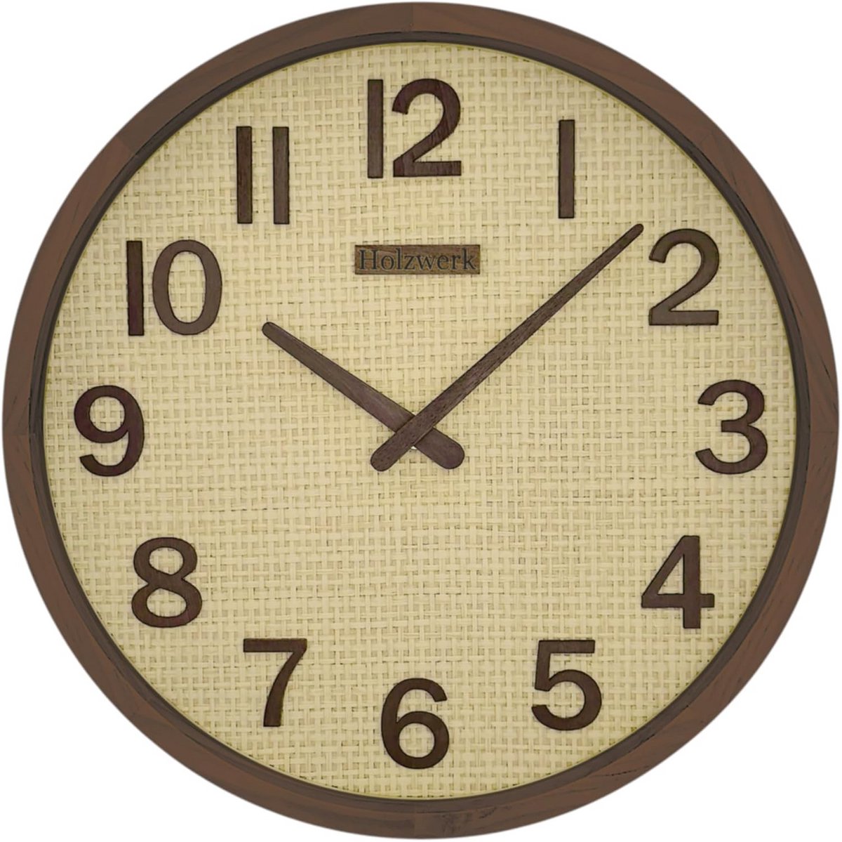 Wandklok Rotan - Boho Klok - Stijlvolle Woonkamer - Stil Uurwerk - 30 cm Diameter - Natuurlijk Bruin
