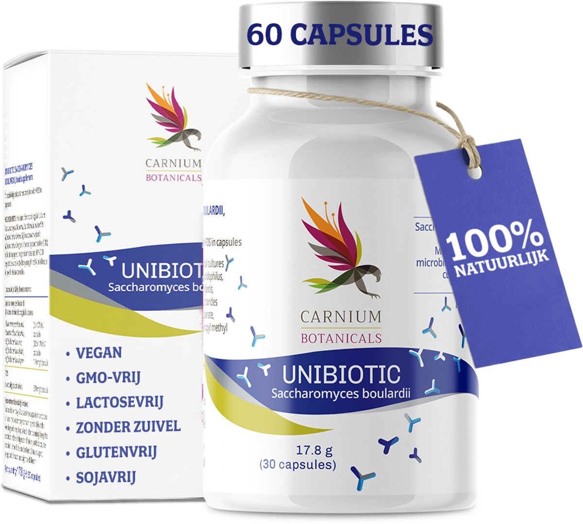 Carnium Botanicals Unibiotic Supplementen - Met Saccharomyces Boulardii & Inuline - 30 Capsules - 30 Dagen