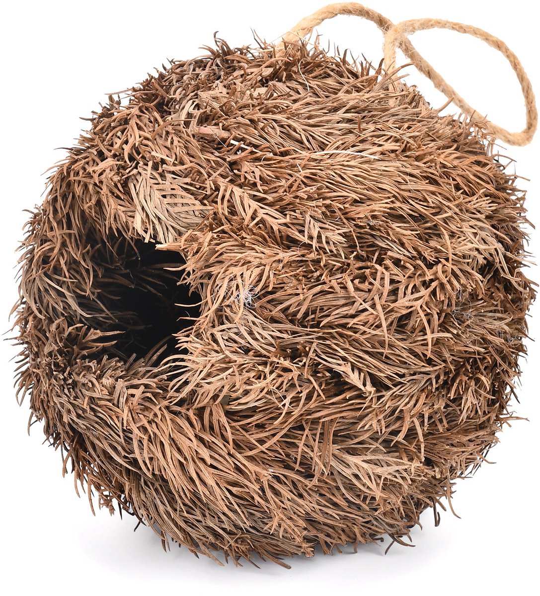 (1,25 cm x 12,5 cm) Handgeweven vogelhuisje van natuurlijk maïsblad, decoratief hangend vogelnest, voederhuisje voor buiten, kolibrihuisje, handgemaakt cadeau