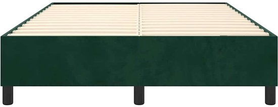 vidaXL Cadre à sommier tapissier Velours Vert foncé 140x190 cm - Cadre de lit à sommier tapissier - Cadres de lit à sommier tapissier - Lit - Meubles de chambre