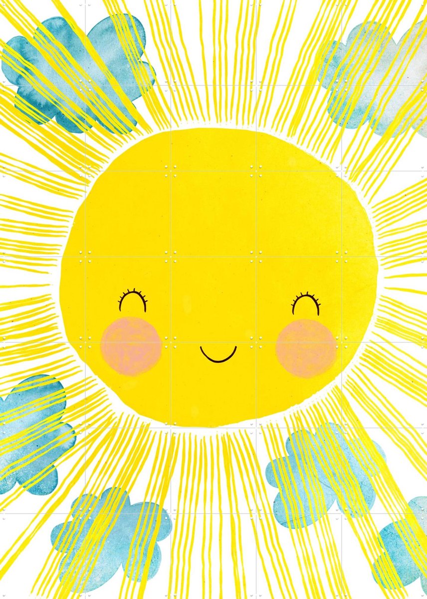 IXXI Matahari, Treechild & Various - 100 x 140 cm - Gratis ophangtool - Grote wanddecoratie en posters - Illustraties, Speels, Kleurrijk, Cartoonesk