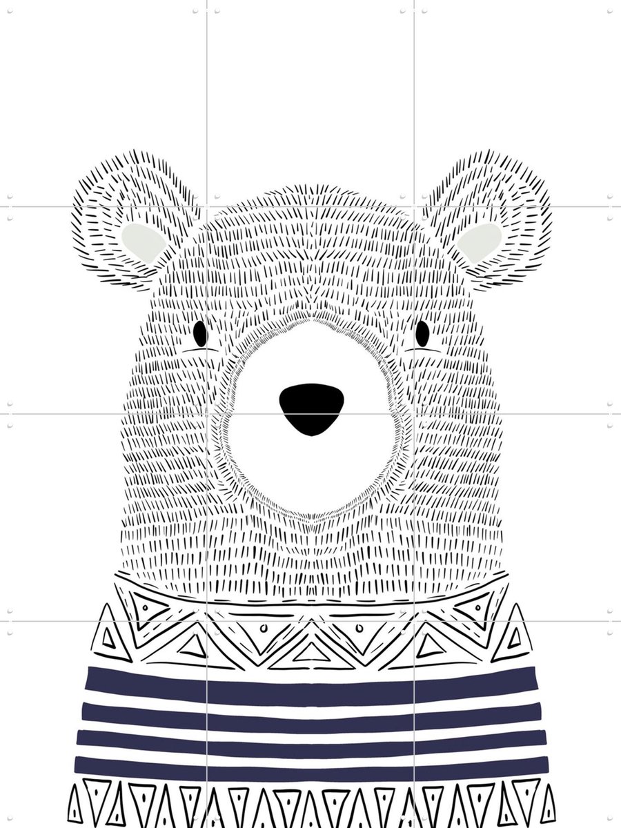 IXXI Little Scandinavian Fox, BAINAI - 60 x 80 cm - Gratis ophangtool - Grote wanddecoratie en posters Kinderkamer, Babykamer, Kinderen
