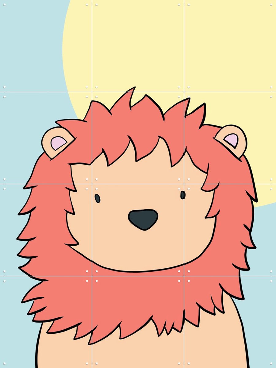IXXI Little Lion, BAINAI - 60 x 80 cm - Gratis ophangtool - Grote wanddecoratie en posters Babykamer, Kinderkamer, Dieren, Baby, Kinderen