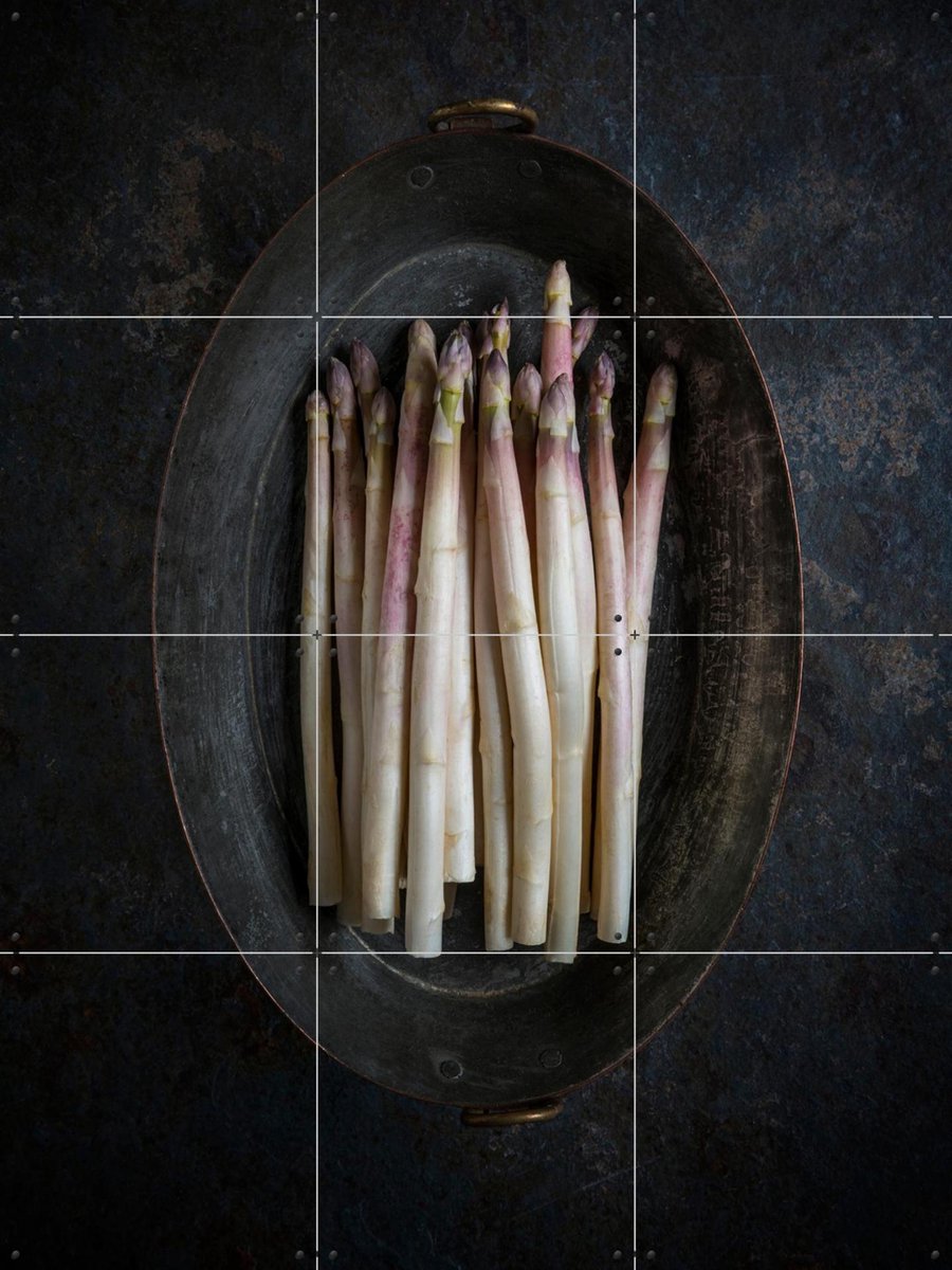 IXXI White Asparagus, Diana Popescu & Various - 60 x 80 cm - Gratis ophangtool - Grote wanddecoratie en posters - Fotografie, Klassiek, Eetkamer