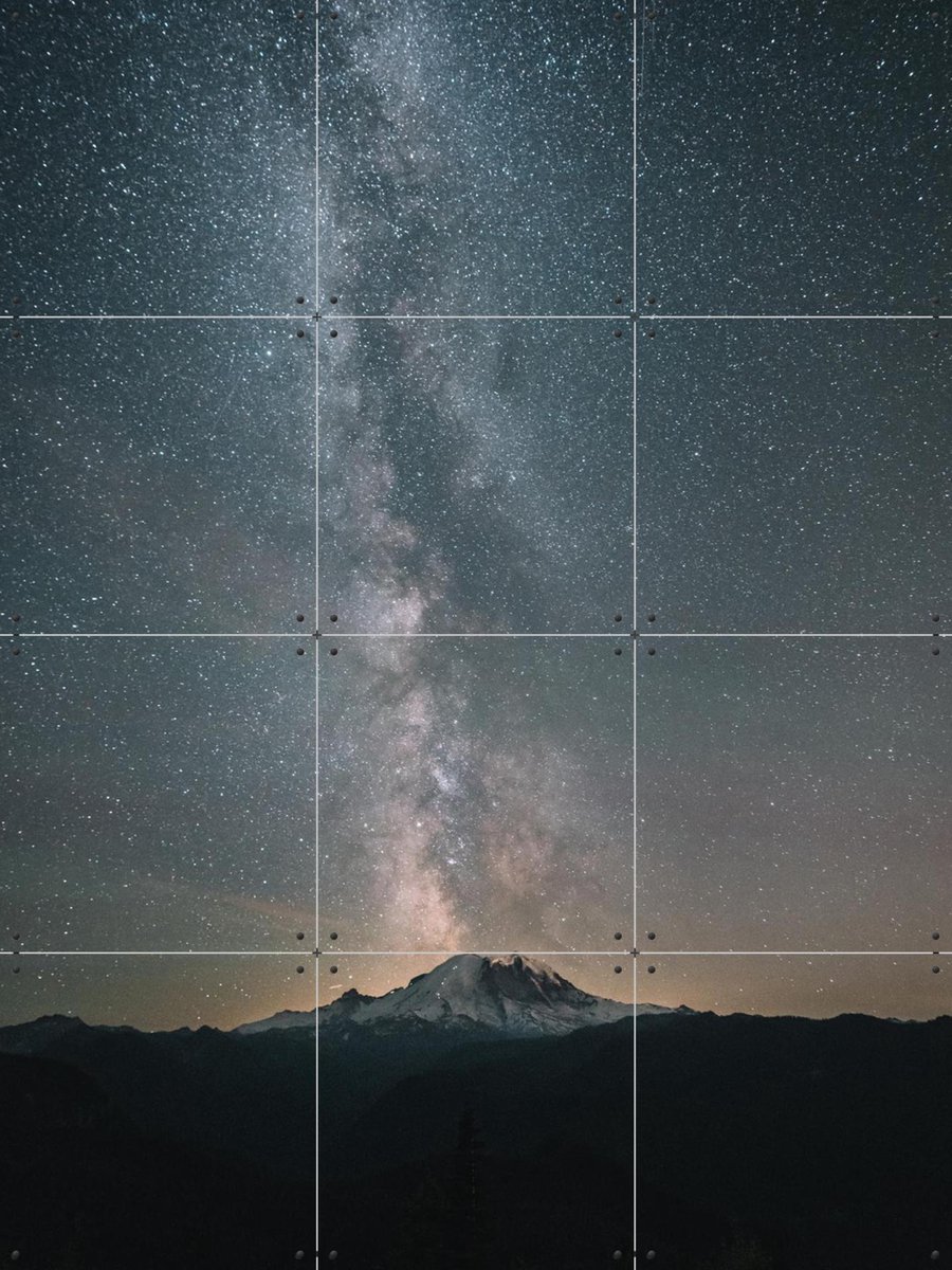 IXXI Lined Up, Tristan Zhou - 60 x 80 cm - Gratis ophangtool - Grote wanddecoratie en posters - Fotografie, Woonkamer, Slaapkamer, Mancave, Sterren